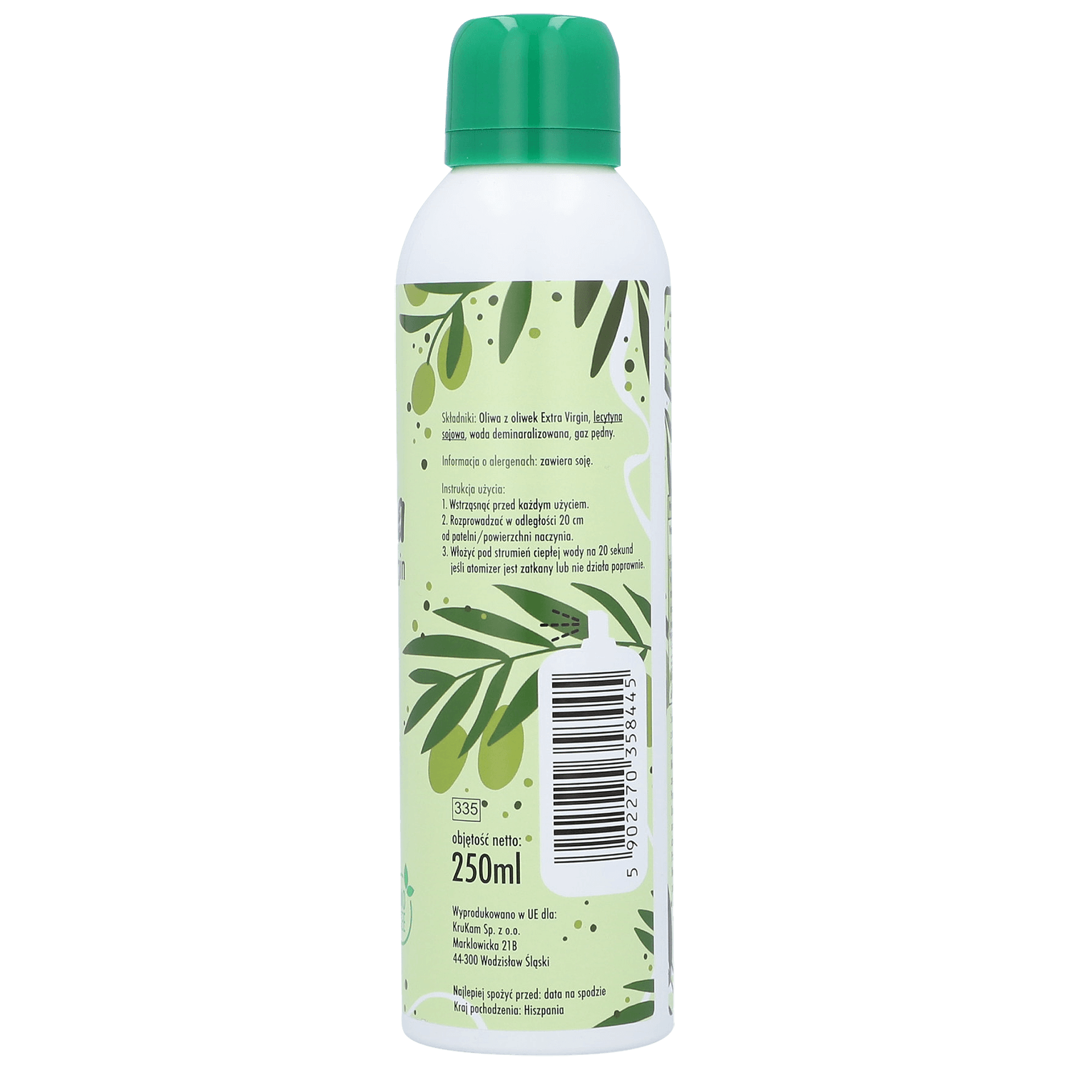 Spray cu ulei de măsline KruKam, 250 ml