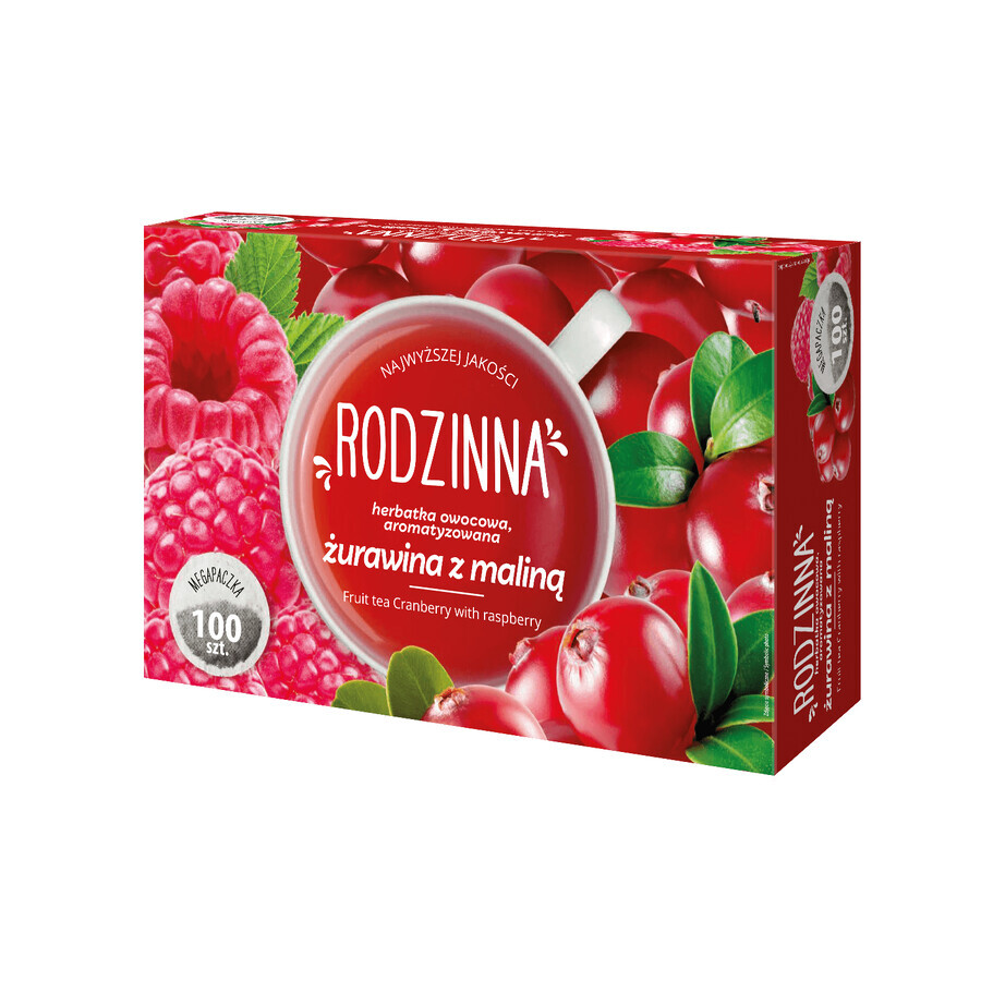 Rodzinna Żurawina z Maliną, ceai de fructe, aromat, 1,75 g x 100 pliculețe