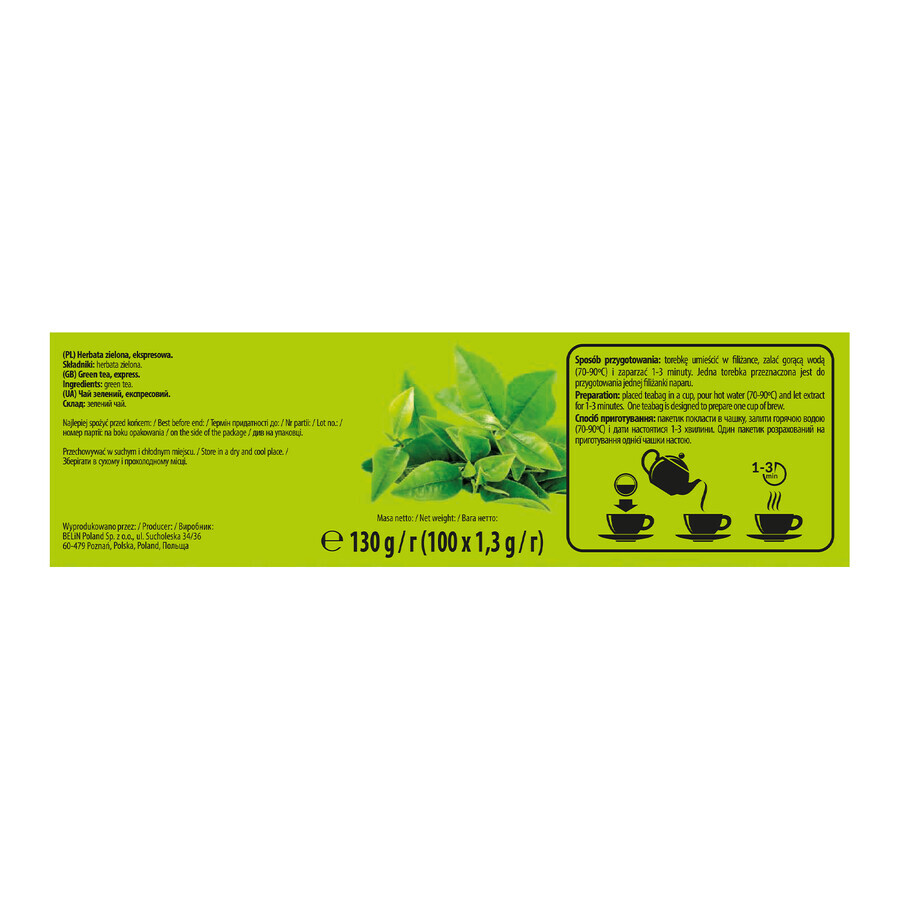 Rodzinna Zielona, ceai verde, 1.3g x 100 pliculețe