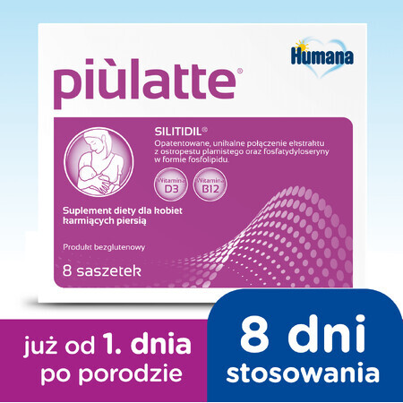 Humana Piulatte, pentru femeile care alăptează, 5 g x 8 pliculețe