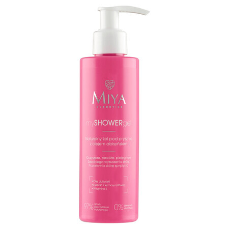 Miya mySHOWERgel, gel de ducha natural con aceite de abisinia, 190 ml