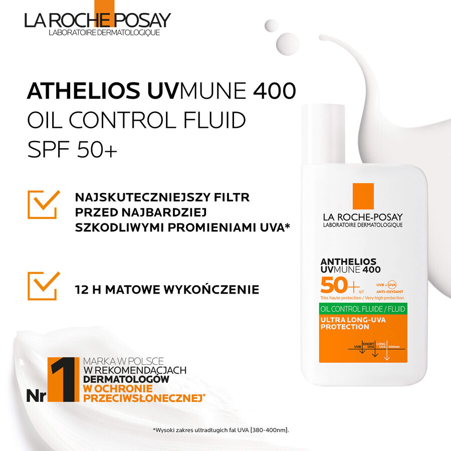 La Roche-Posay Anthelios UVMune 400, Face Protection Fluid, SPF 50+, 50ml