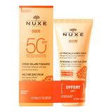 Nuxe Sun, crema facial, FPS 50, pieles normales y mixtas, 50 ml + loción para después del sol, 50 ml gratis