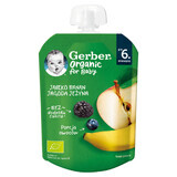 Gerber Desert organic într-un tub, măr, banană, afine, mure, după 6 luni, 80 g