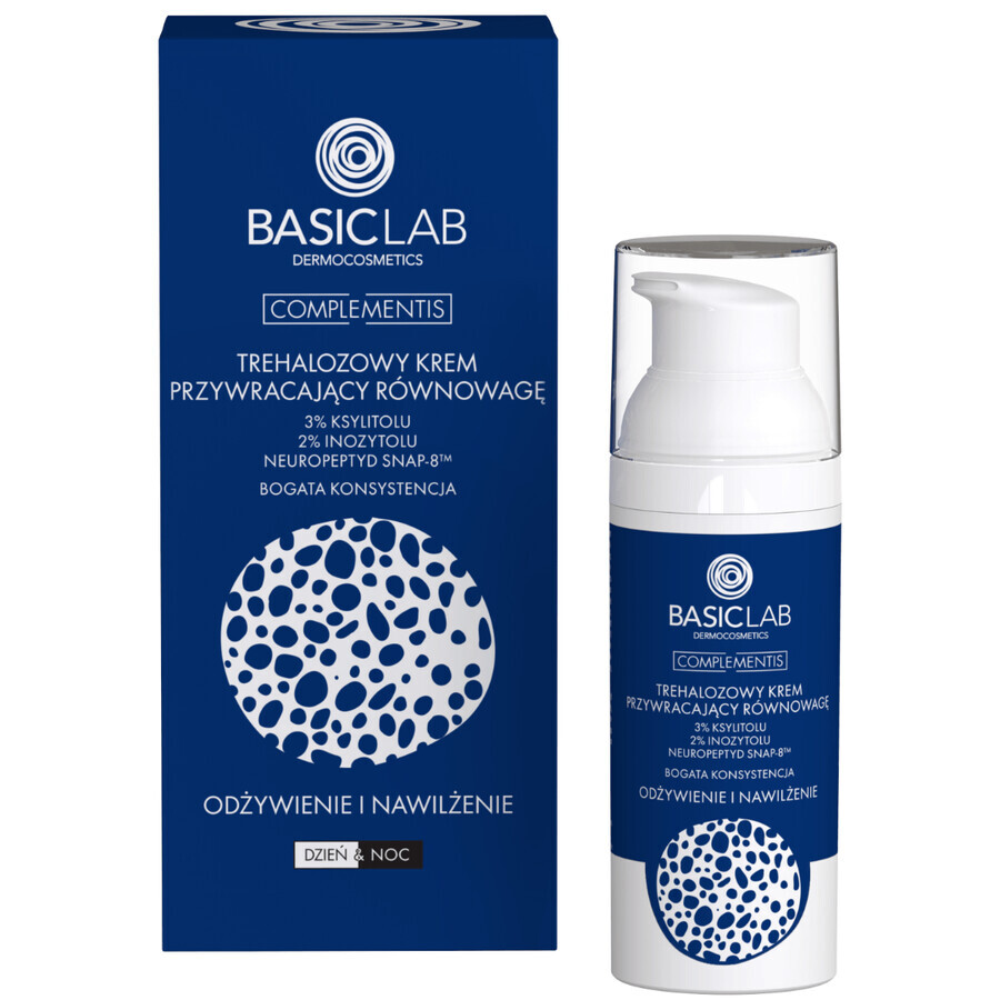 BasicLab Complementis, cremă de refacere a trehalozei cu xilitol 3%, hrănire și hidratare, 50 ml