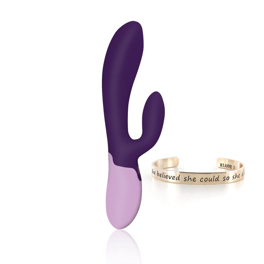 Rianne S Essentials Xena Rabbit Vibrator Deep Purple, vibromasseur lapin chauffant, violet, 1 pièce