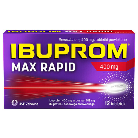 Ibuprom Max Rapid 400 mg, 12 comprimate filmate