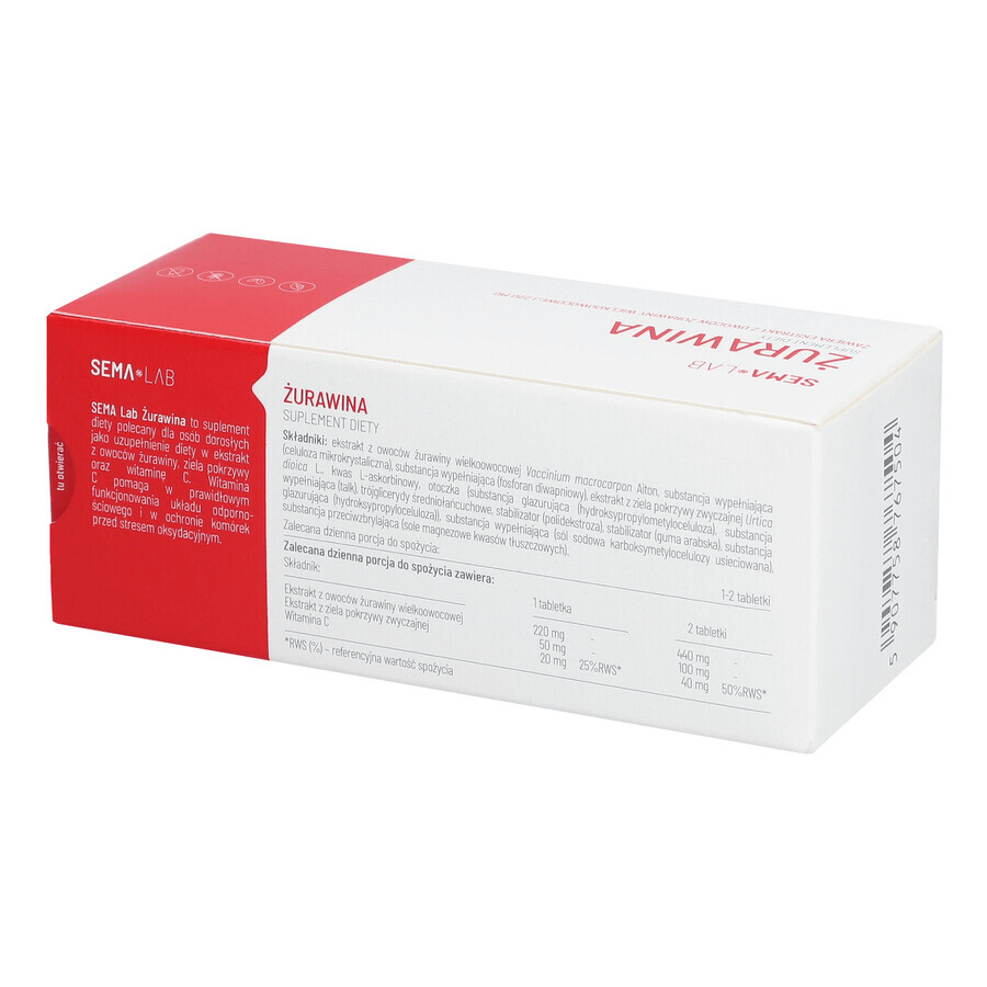 SEMA Lab Cranberry, 60 Tabletten