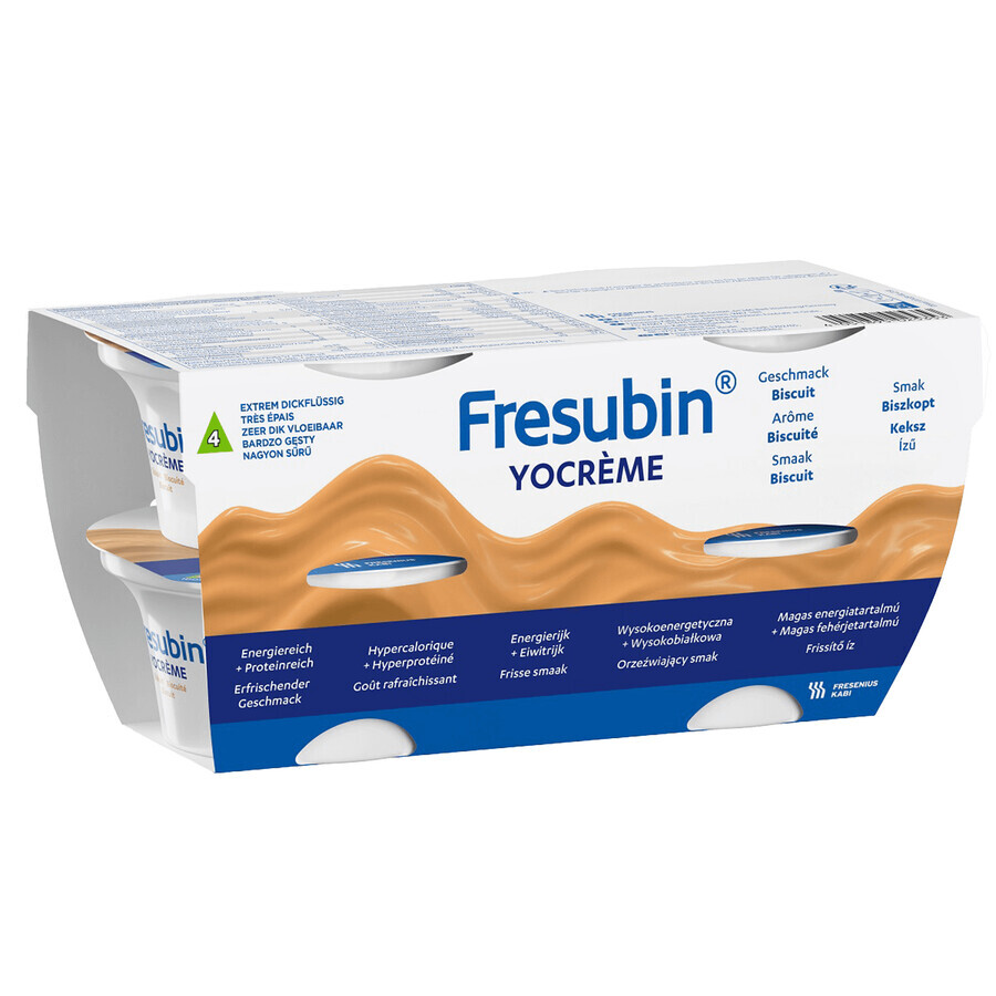 Fresubin YOcrème cu aromă de biscuit, 4 x 125 g, Fresenius Kabi