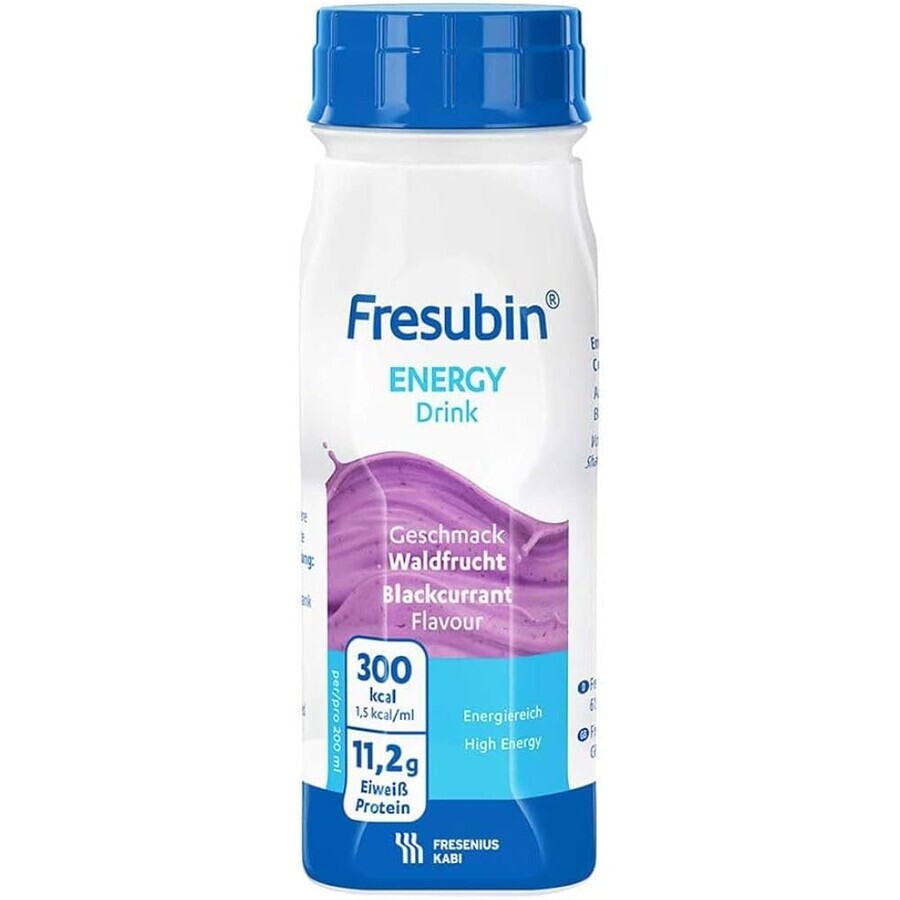 Fresubin băutură energizantă cu aromă coacăze negre, 4 x 200 ml, Fresenius Kabi