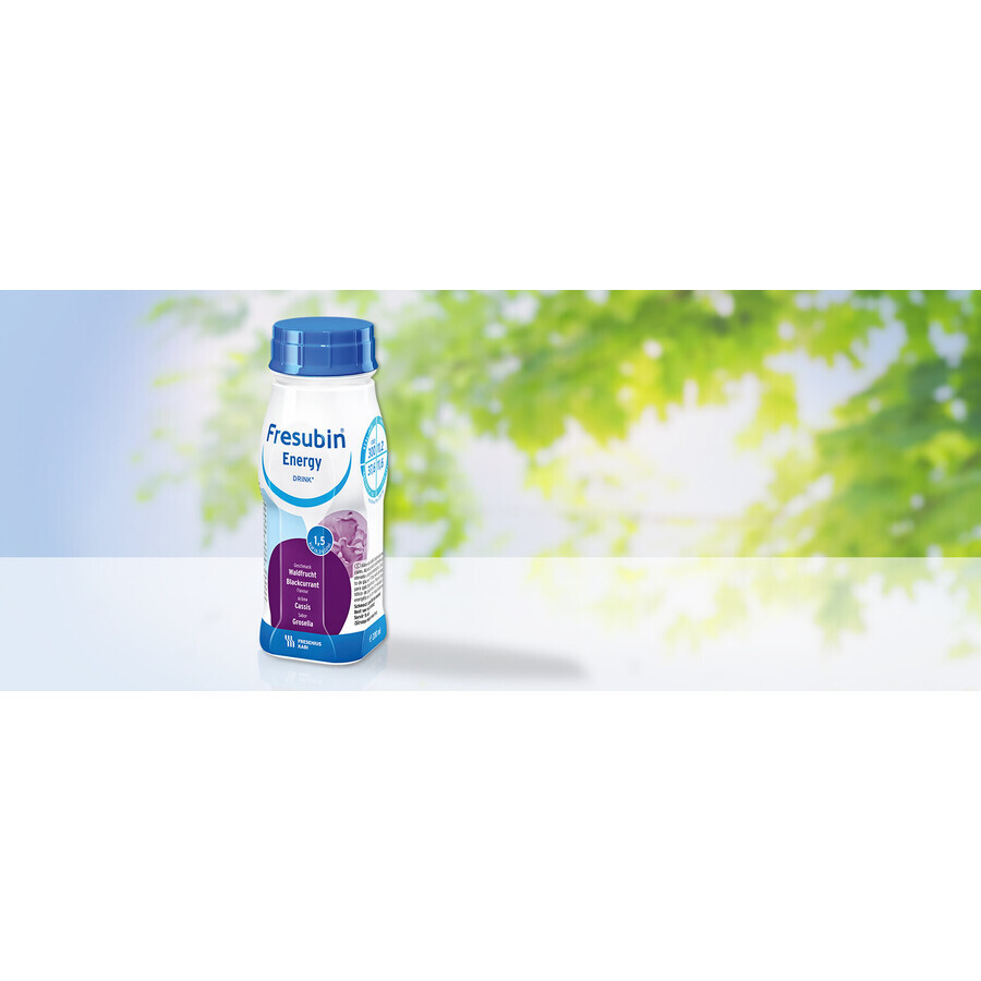 Fresubin băutură energizantă cu aromă coacăze negre, 4 x 200 ml, Fresenius Kabi