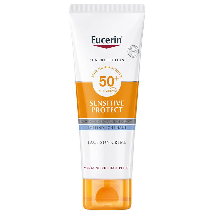 Eucerin Sun Sensitive Protect, crema protectora para pieles sensibles, SPF 50+, 50 ml