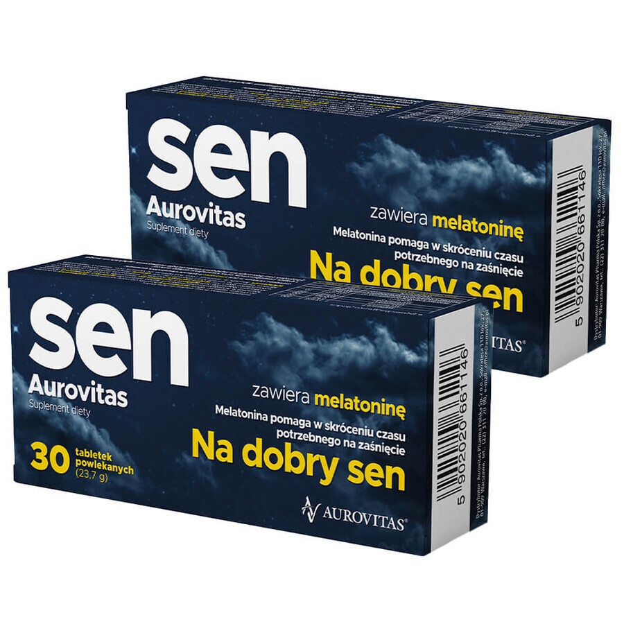 Kit somn bun, Sleep Aurovitas, 2 x 30 comprimate