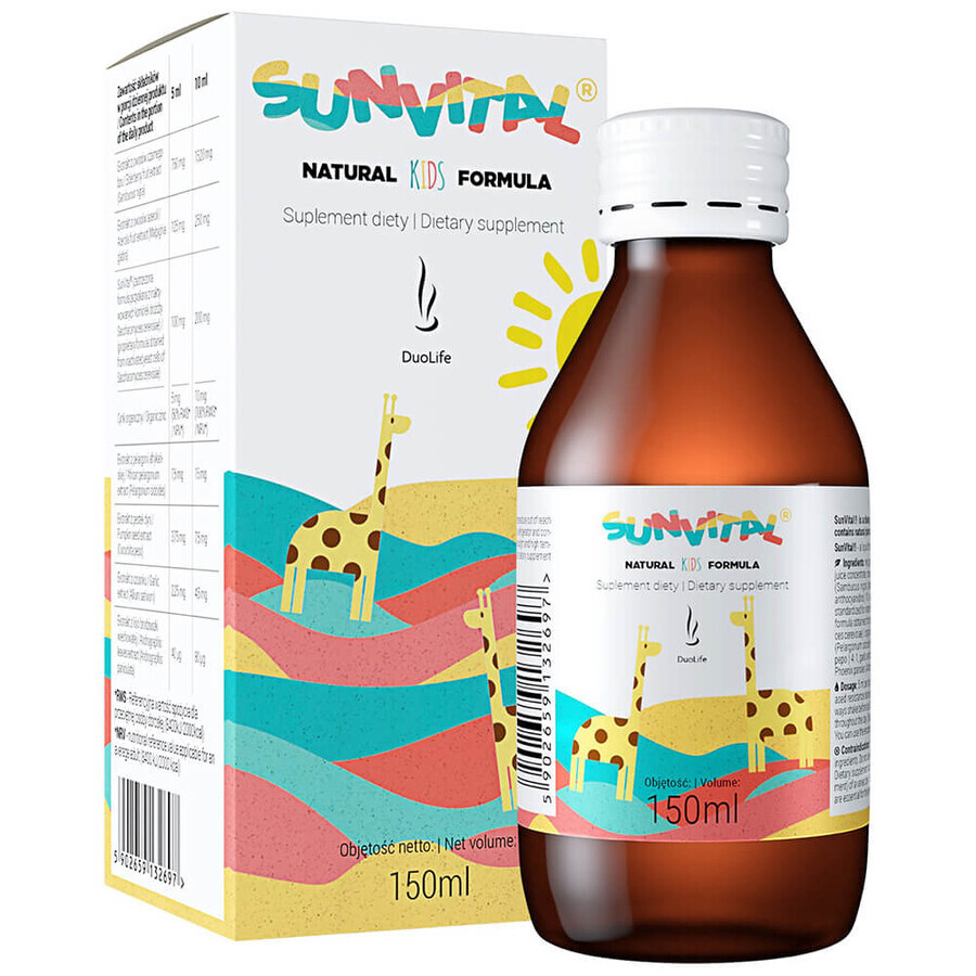 Duolife Natural Kids Formula Sunvital, sirop, 150 ml