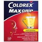 Coldrex MaxGrip 1000 mg + 10 mg + 40 mg, aromă de lămâie, 10 pliculețe