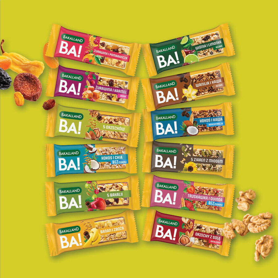 Bakalland BA! Baton de cereale, 5 nuci, 40 g