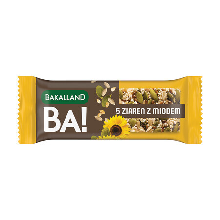 Bakalland BA! Baton de cereale, 5 boabe cu miere, 40 g