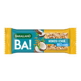 Bakalland BA! Baton de cereale, 5 cereale și nucă de cocos cu chia, fără zahăr adăugat, 30 g