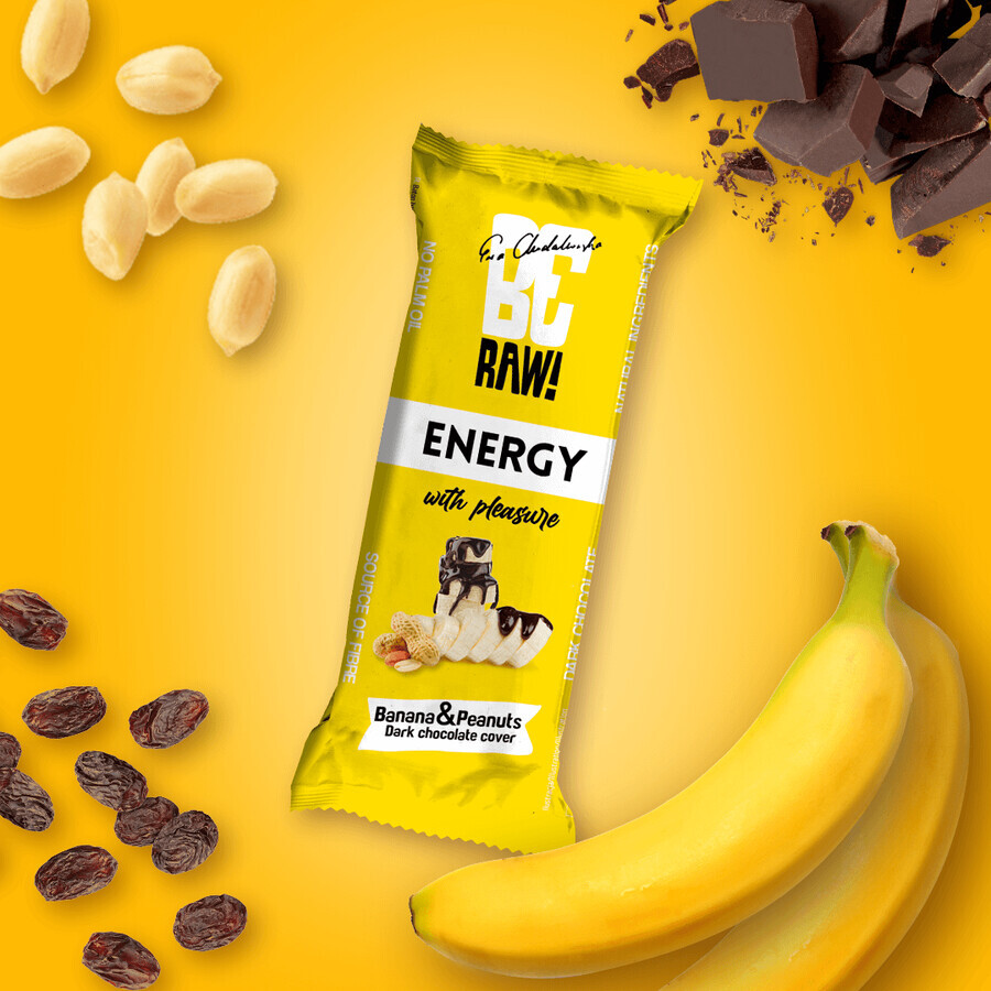 BeRAW! Energy, baton energetic, banane, alune, 40 g