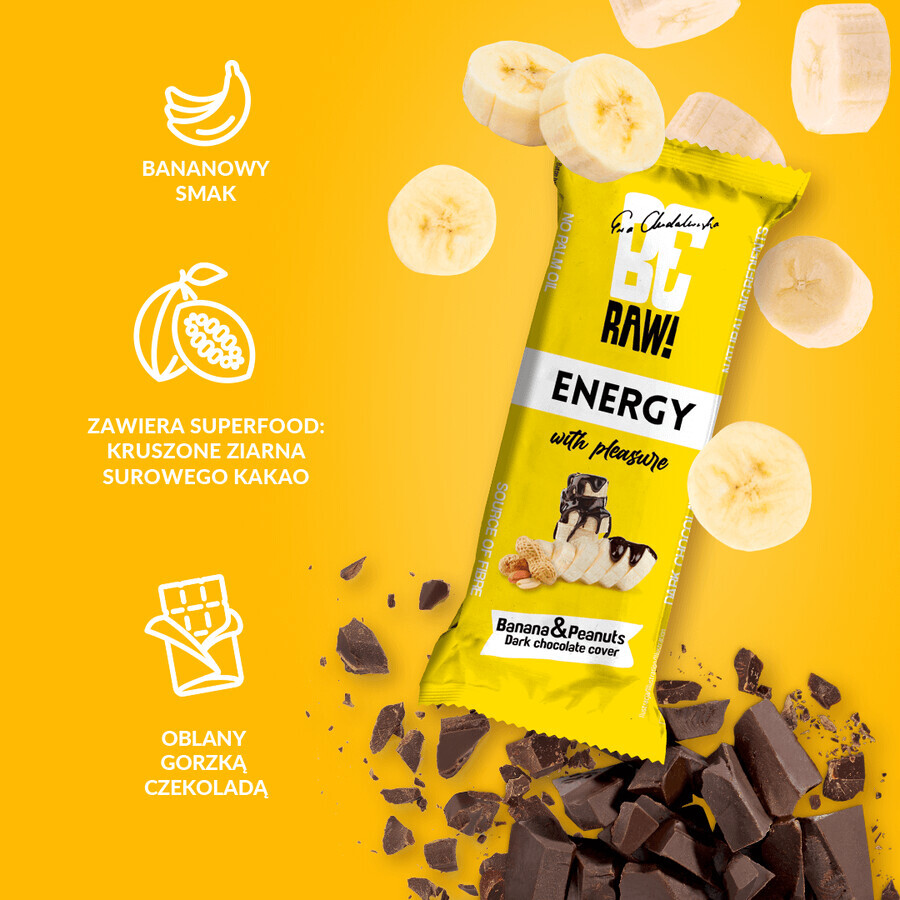 BeRAW! Energy, baton energetic, banane, alune, 40 g