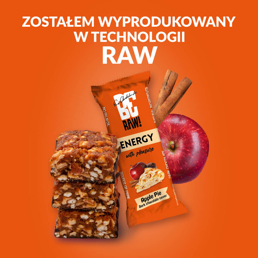 BeRAW! Energy, baton energetic, plăcintă cu mere, ciocolată neagră, 40 g