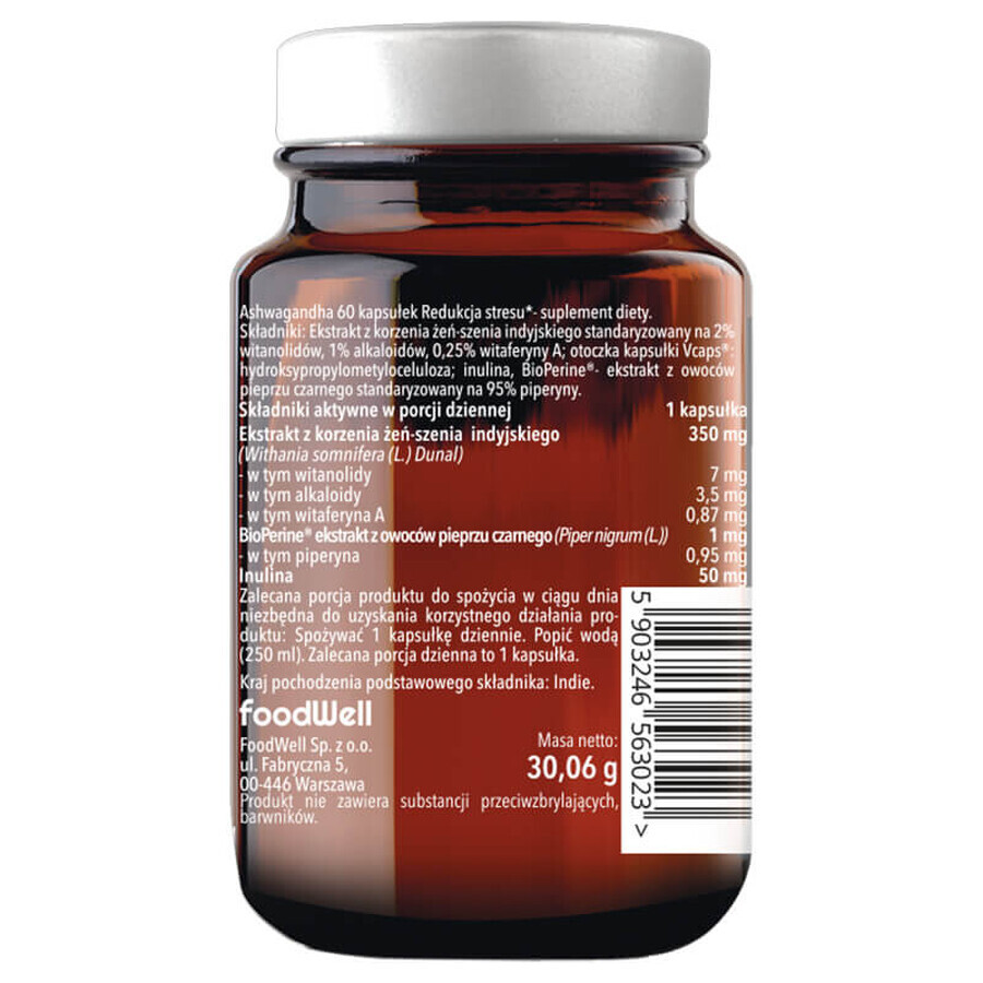 Purella Superfoods Ashwagandha Riduzione dello stress, 60 capsule