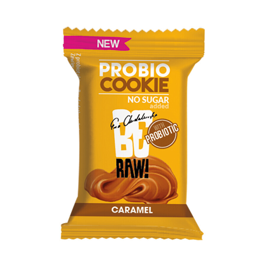 BeRAW! Probio, biscuiți probiotici, caramel, 18 g