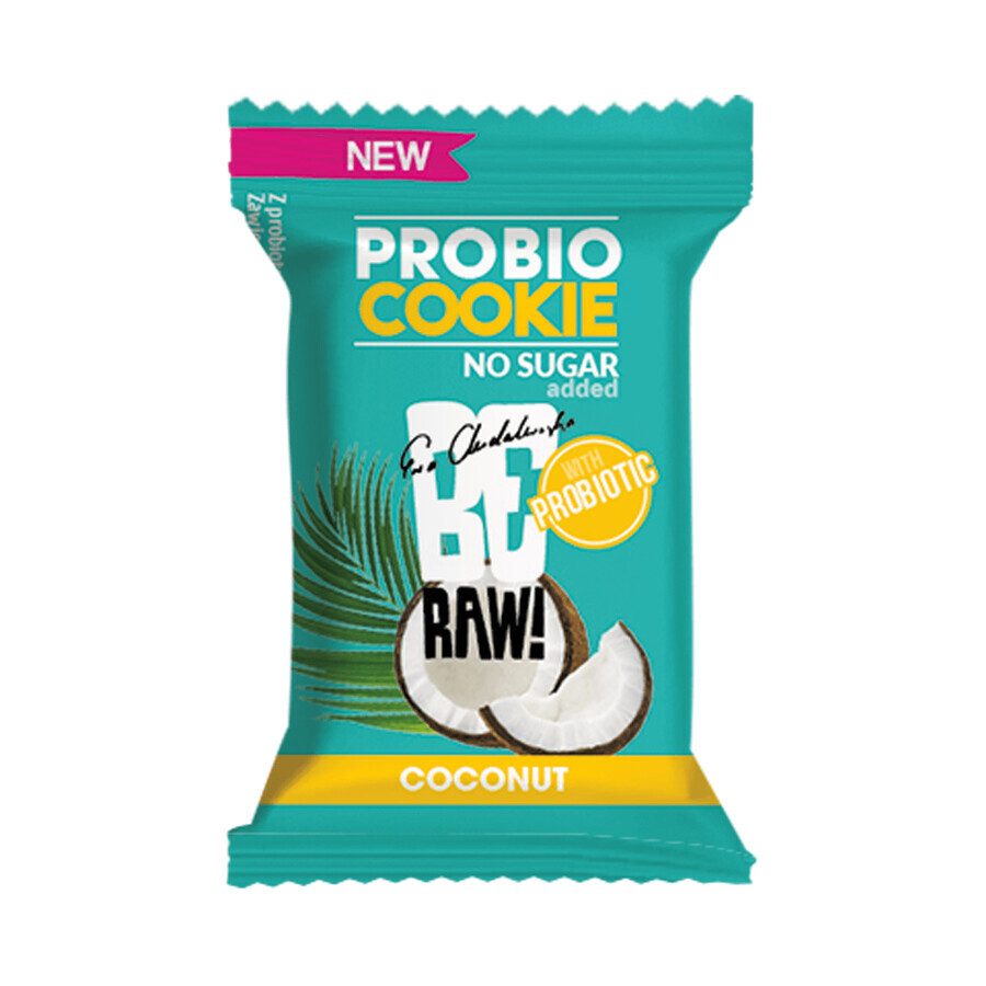 BeRAW! Probio, biscuiți probiotici, nucă de cocos, 18 g