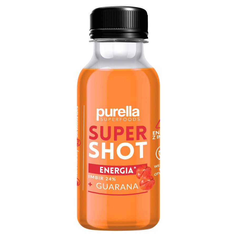 Purella Superfoods SuperShot Energy, băutură plată, ghimbir + guarana, 100 ml