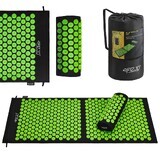 4Fizjo Acupressure Mat, covor mare de acupunctură cu pernă, 110 cm x 42 cm, negru și verde