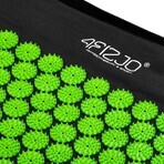 4Fizjo Acupressure Mat, covor de acupunctură cu pernă, 68 cm x 42 cm, negru și verde