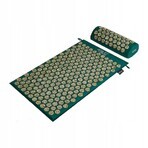 4Fizjo Acupressure Mat, covor de acupunctură cu pernă, 68 cm x 42 cm, verde-auriu