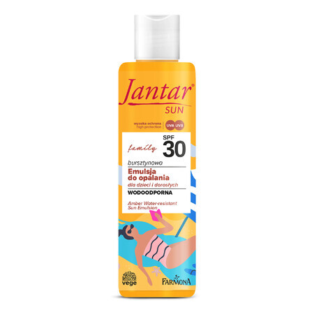 Farmona Jantar Sun, emulsie de protecție solară ambrată pentru copii și adulți, rezistentă la apă, SPF 30, 200 ml