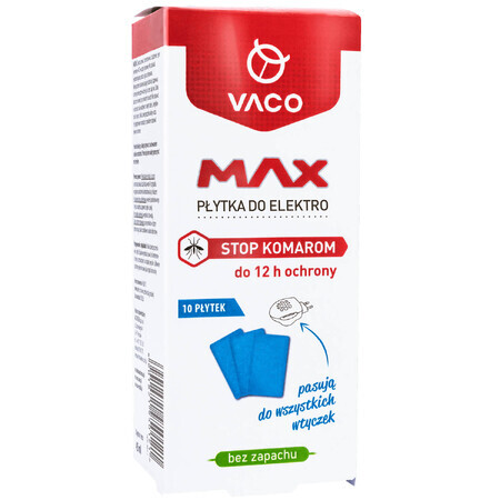 Vaco Max Electro for Insects, plăci repelente pentru țânțari, de rezervă, 10 bucăți