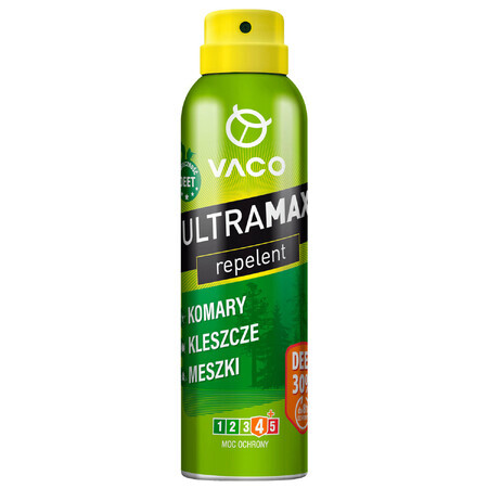 Vaco Ultramax, spray para mosquitos, garrapatas y mosquitos, DEET 30%, 170 ml