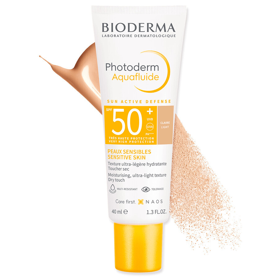 Bioderma Photoderm Aquafluide, ultralichte zonnebrandcrème voor de normale huid, licht, SPF 50+, 40 ml