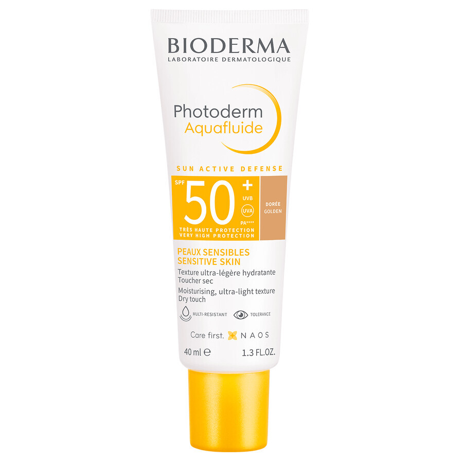 Bioderma Photoderm Aquafluide, protezione solare ultraleggera per pelli normali, scure, SPF 50+, 40 ml