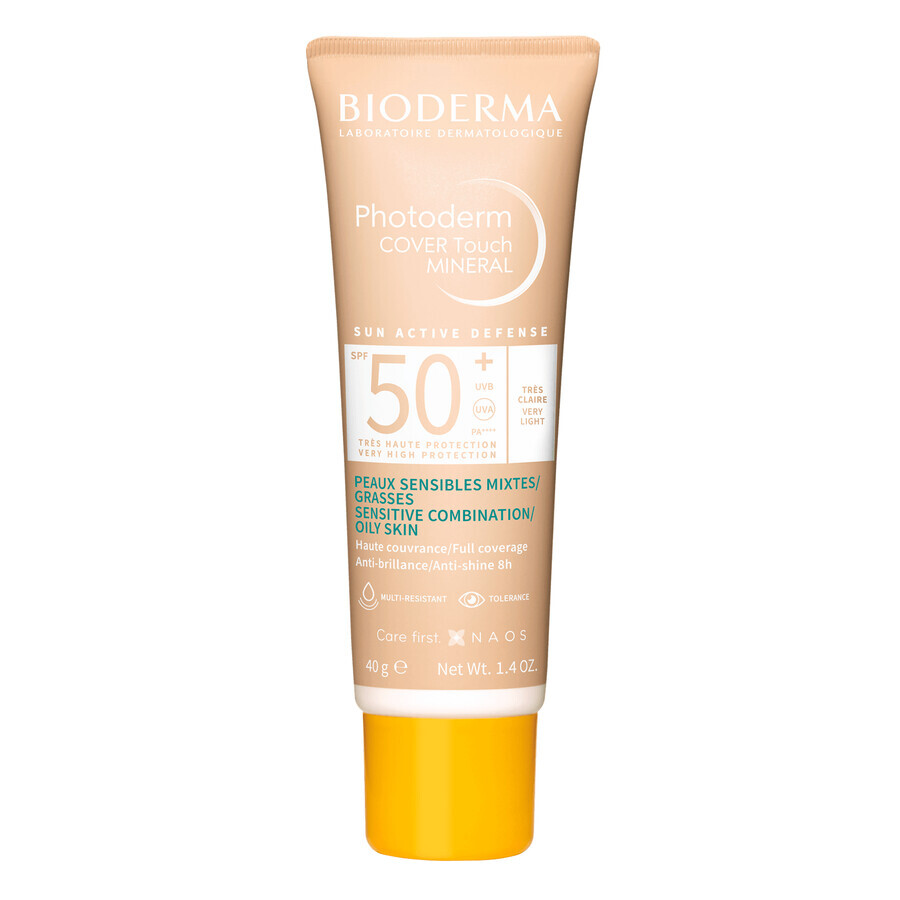 Bioderma Photoderm Cover Touch Mineral, undurchsichtiges Mineralfluid, sehr leicht, SPF 50+, 40 g