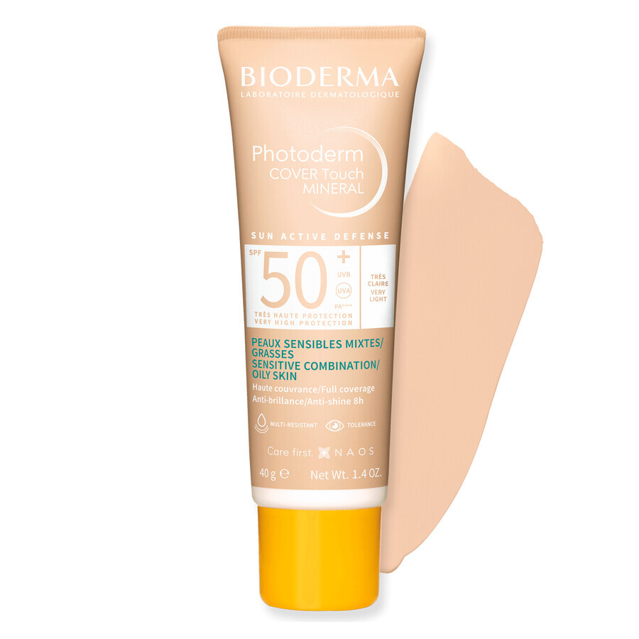 Bioderma Photoderm Cover Touch Mineral, undurchsichtiges Mineralfluid, sehr leicht, SPF 50+, 40 g