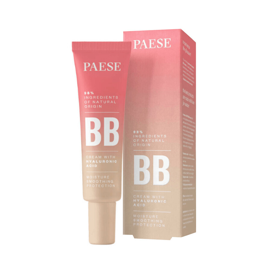 Paese BB Cream avec acide hyaluronique, crème BB naturelle, no. 02 Beige, 30 ml