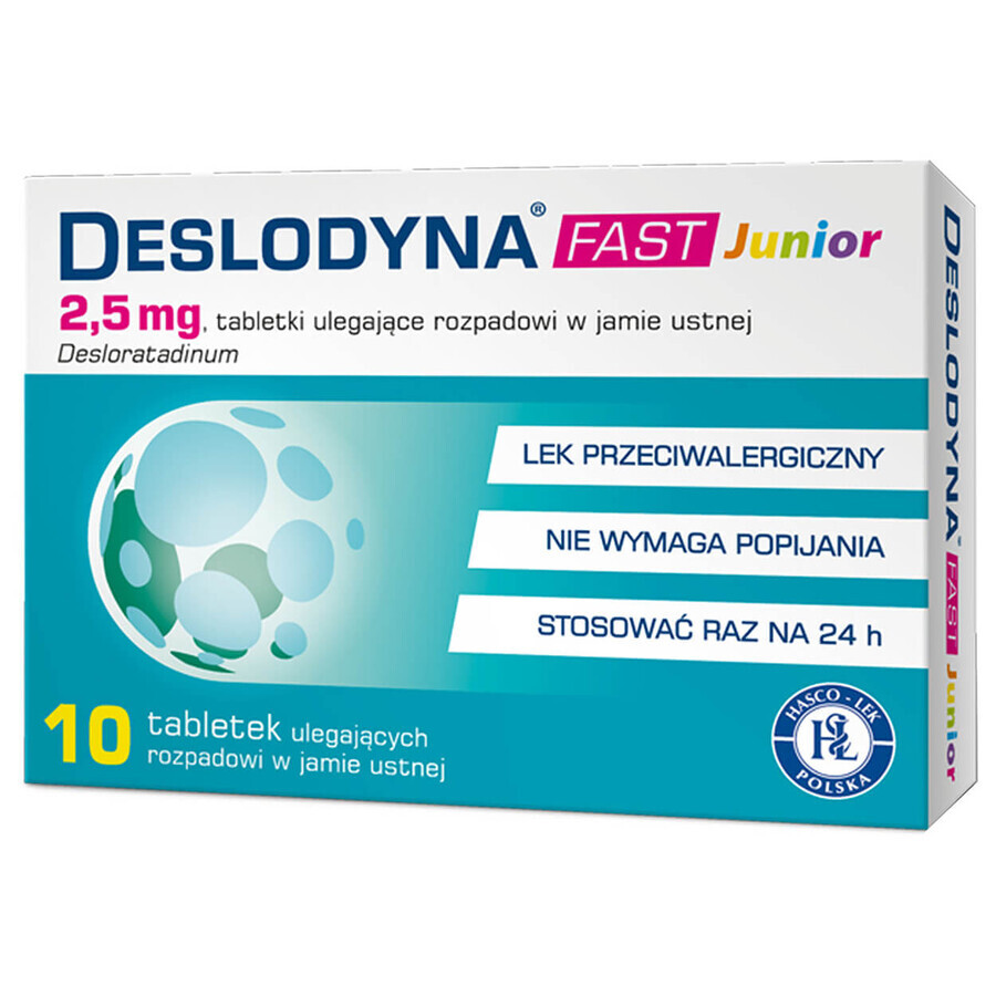 Deslodyna Fast Junior 2,5 mg, 10 comprimidos bucodispersables