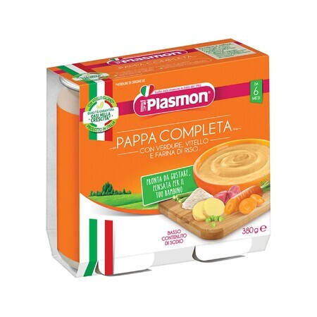 Plat Plasmon, légumes avec veau et riz, après 6 mois, 2 x 190 g