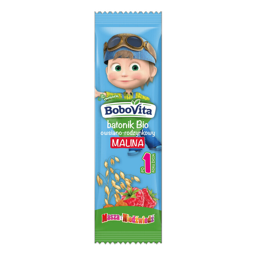 BoboVita Bio Bar, fulgi de ovăz zmeură, zmeură, după 1 an, 20 g