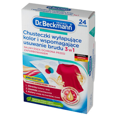 Dr. Beckmann, șervețele pentru prinderea culorilor și îndepărtarea murdăriei 3in1, 24 bucăți