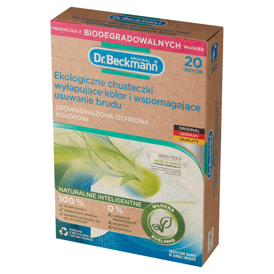 Dr. Beckmann Eco-friendly Color Fixing Wipes and Dirt Remover Holder 20 Count