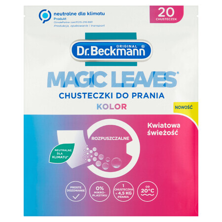 Dr. Beckmann Magic Leaves, șervețele de spălat, culoare, 20 bucăți