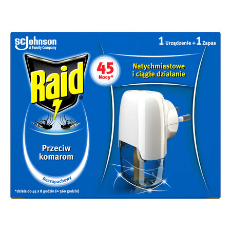 Raid, electro-fumigator cu lichid insecticid împotriva țânțarilor, 27 ml