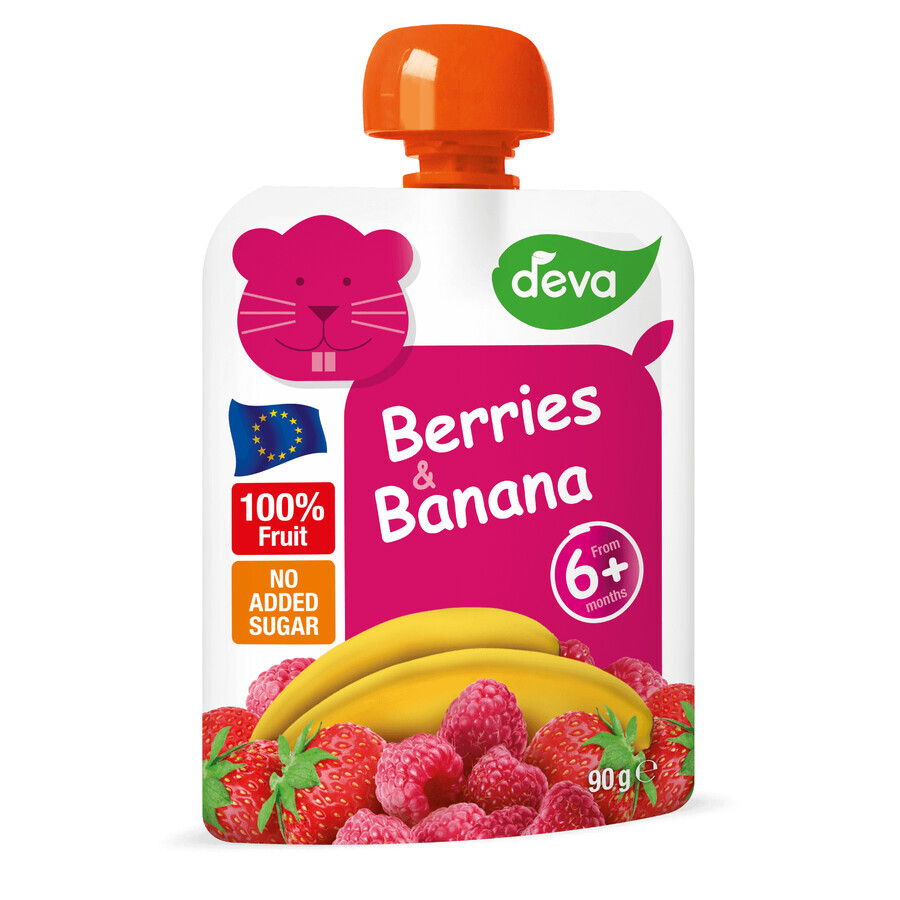 Deva Mousse aux fruits, baies et banane, après 6 mois, 90 g