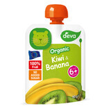 Deva Organic Bio mousse de fructe într-un tub, kiwi și banane, după 6 luni, 90 g