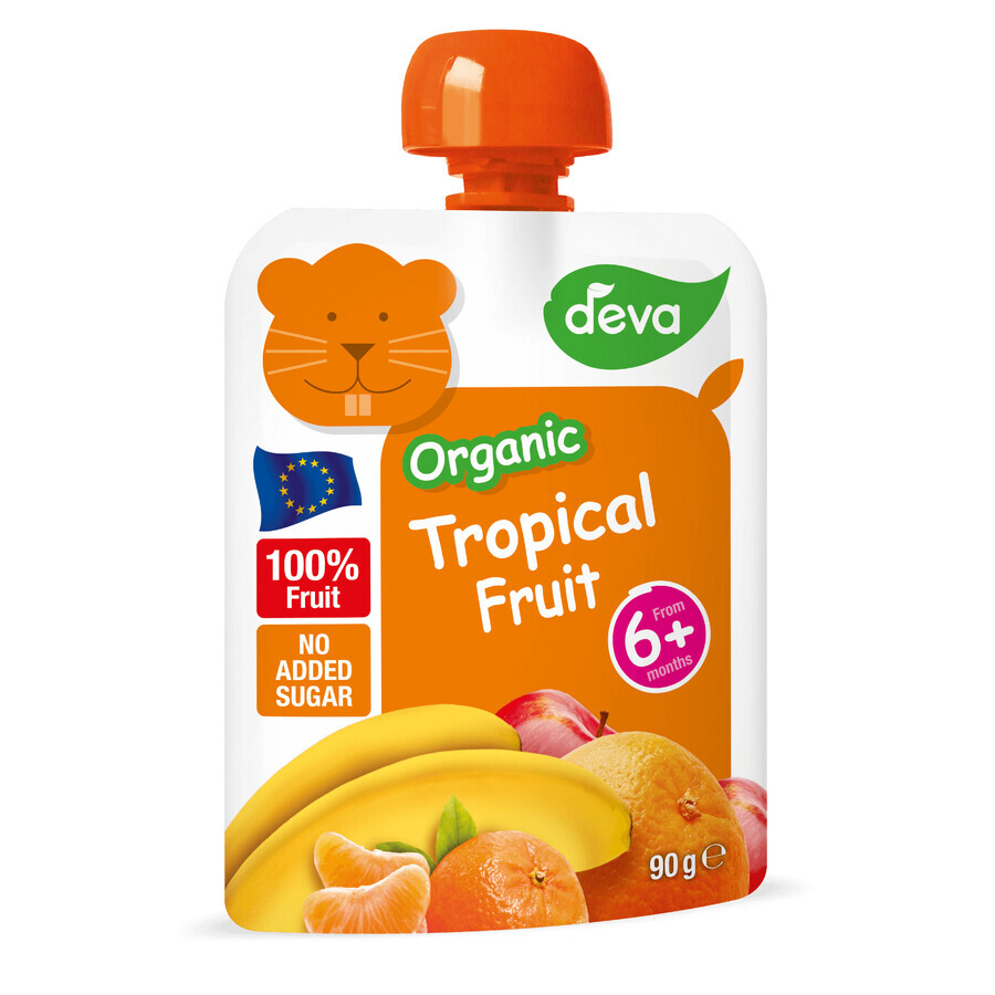 Deva Organic Bio mousse de fruits en tube, fruits tropicaux, après 6 mois, 90 g